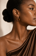 Amber Bloom Hoop Earrings