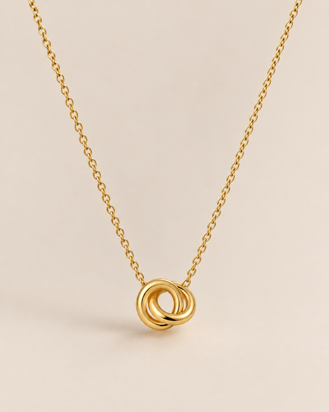 Double Circle Pendant Necklace