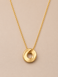 Sculpted Circle Pendant Necklace