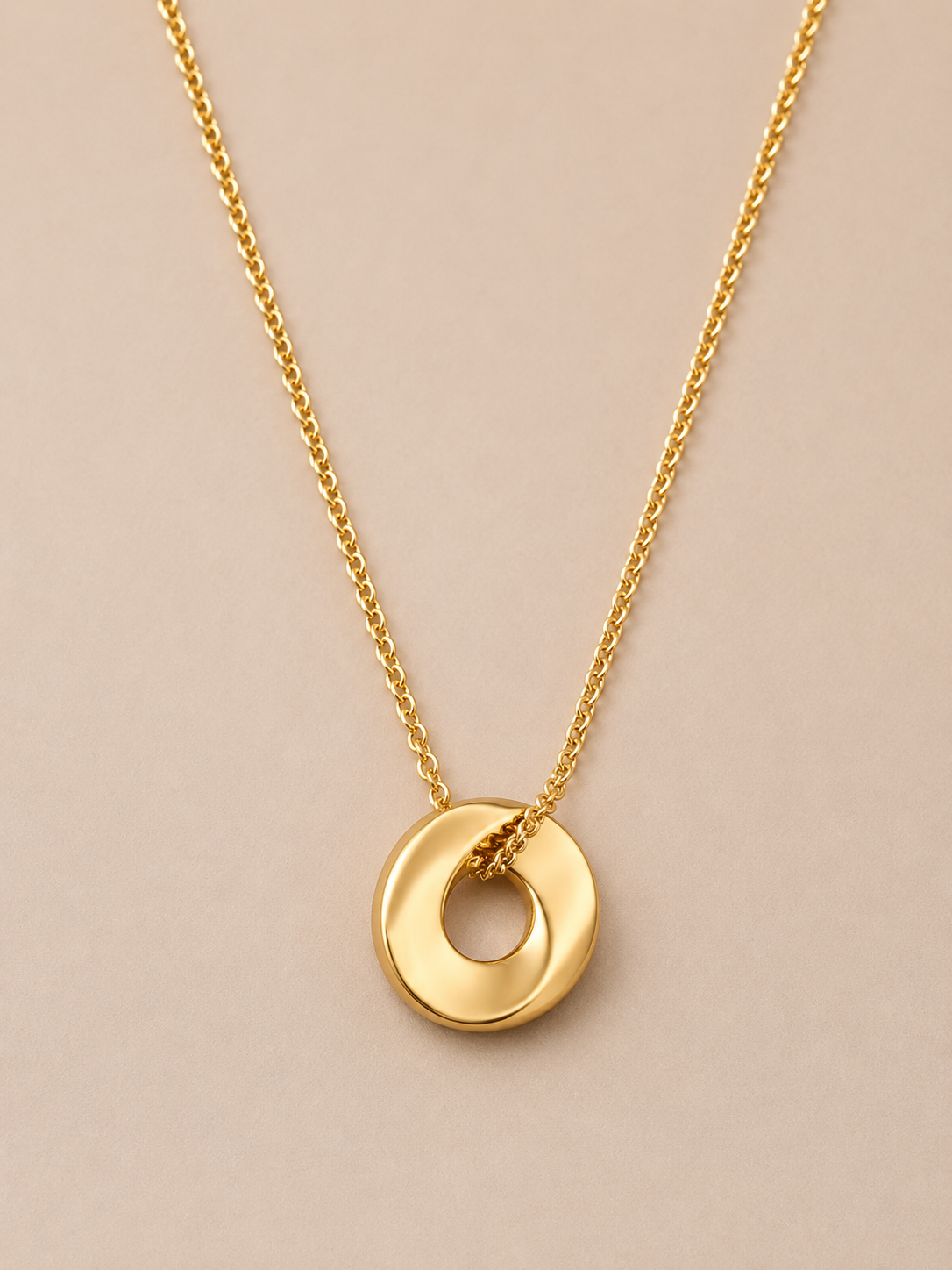 Sculpted Circle Pendant Necklace