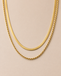 Herringbone & Rope Double Necklace