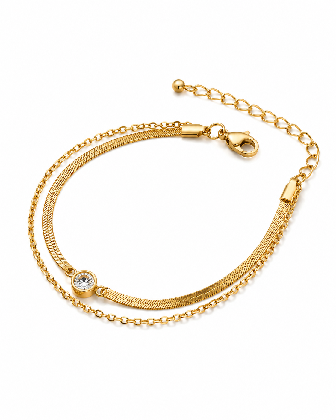 Double Chain Pendant Bracelet