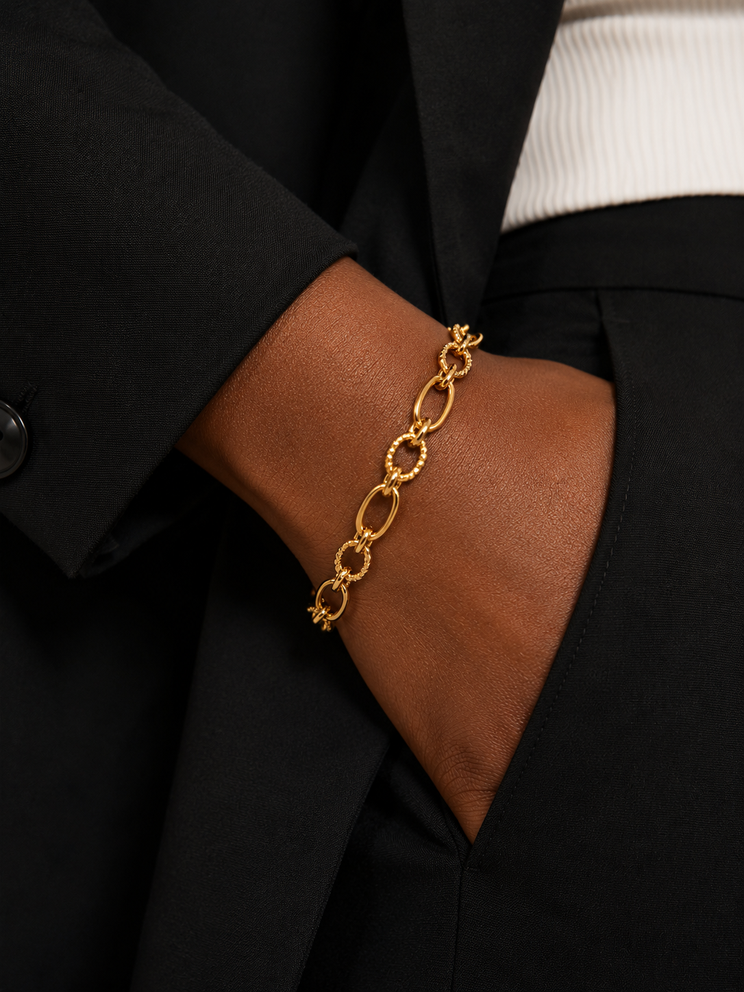 Textured Chain Link Bracelet